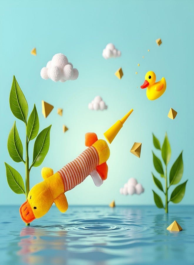 WLngtv Yellow Dog Squeaky, Pet Crinkle Animals Dog Chew for Small Dogs Medium Dogs Squeeky Doggie Puppy Squeak Interactive Yellow Duck - Image 4